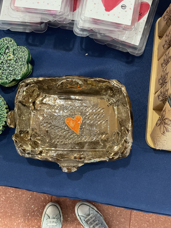 Brown square dish